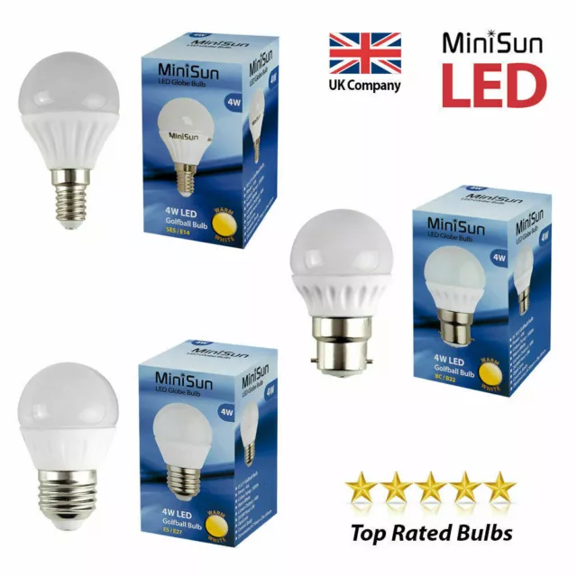 LED Golfball Birnen Glühbirne warmweiß Tageslicht energiesparend Bajonett Globus A+