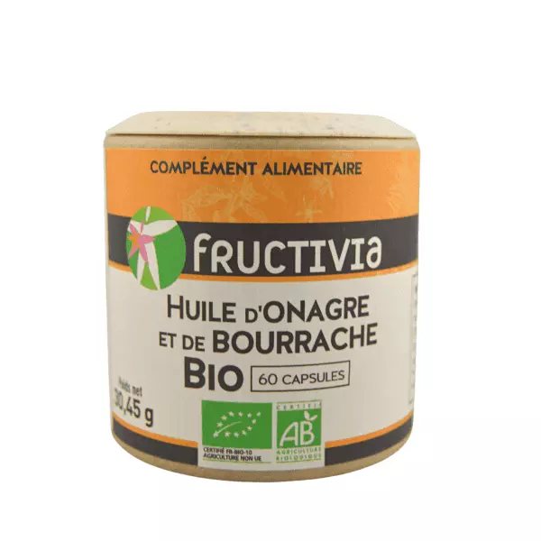 Onagre et Bourrache huile Bio - 60 capsules de 500 mg