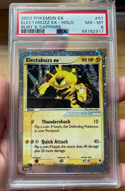 2003 POKEMON EX Ruby & Sapphire Electabuzz ex Holo PSA 8 NM-MT #97