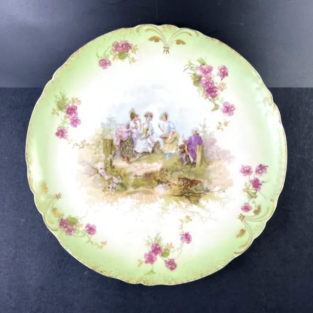 Vintage Jean Pouyat JPL Limoges Courting Scene 8 1/2"  Portrait Plate