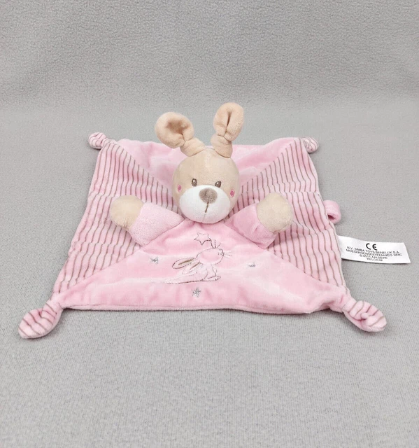 Doudou Plat Attache Tétine Lapin rose Etoile Argent SIMBA TOYS NICOTOY KIABI