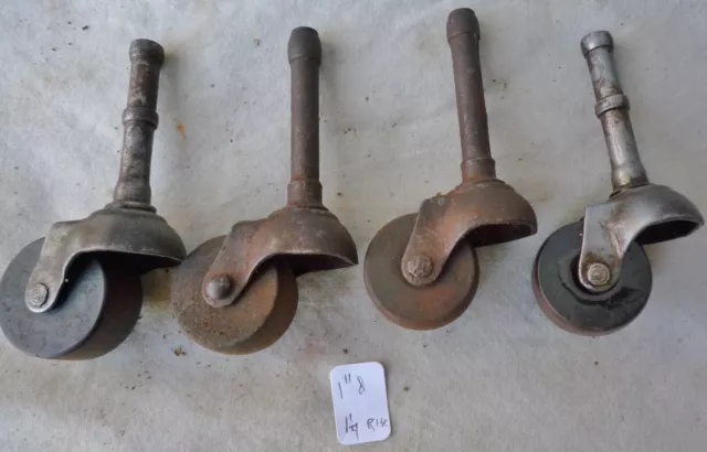 Wheels ANTIQUE WOOD furniture wheels casters 1" d (per set of 4)