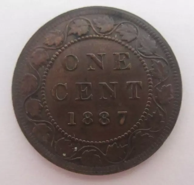 1887 Queen Victoria Canada 1 Cent Coin in Flip High Grade