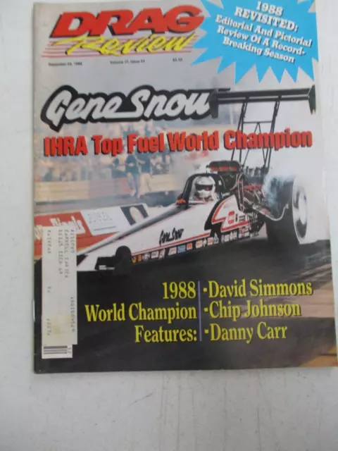 Drag Review Magazine December 24, 1998 Gene Snow Danny Carr Chip Johnson Racing