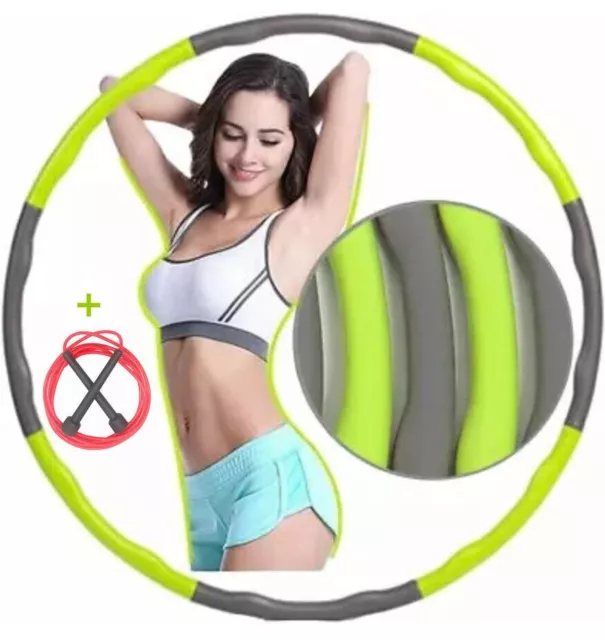 Hula Hoop with Skipping Rope Collapsible Gym Fitness Ring Adjustable Adult Kids