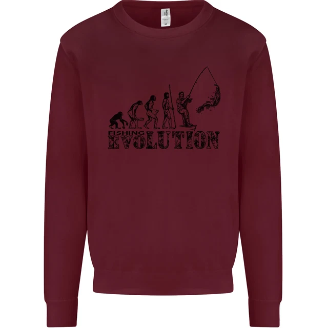 Felpa maglione Evolution of a Fisherman divertente pescatore bambini 3