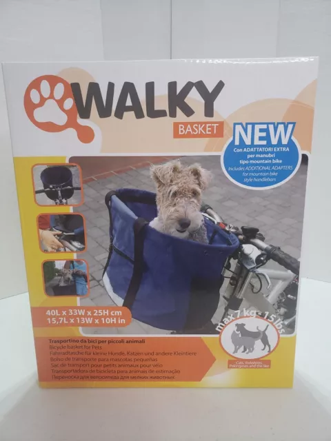 Walky Basket Pet Dog Bicycle Basket & Carrier MAX 15lbs - 7kg DOGS or Cats BNIB