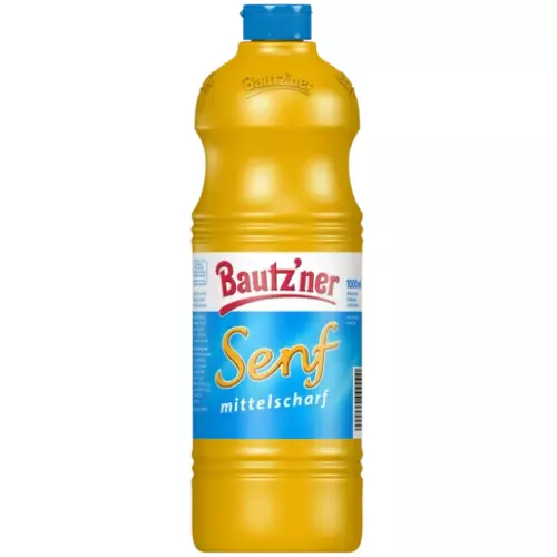 4x BAUTZ‘NER Senf mittelscharf, 1L Flaschen