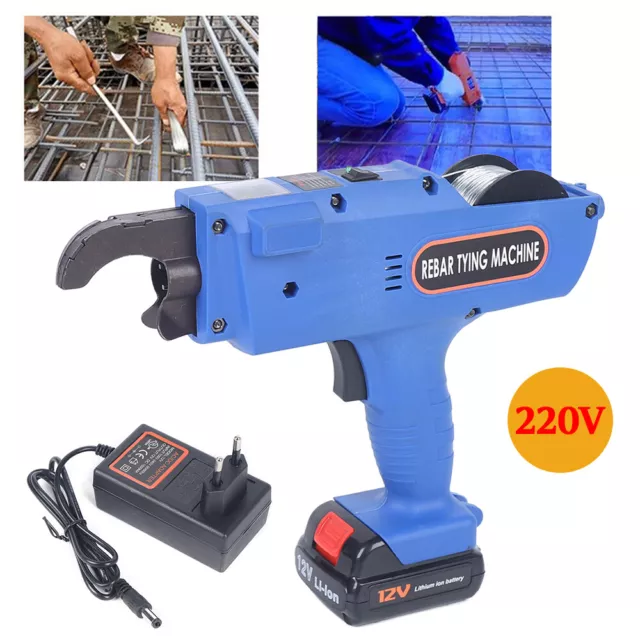 Automatic Rebar Tier Tying Machine Electric Reinforcing Rebar Tier Gun 2 Battery