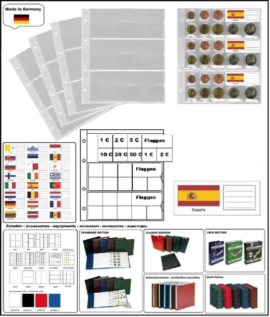 1 Look 338425 feuilles pièces Numoh EURO NH24 Jeux de pièces + Drapeaux Espagne