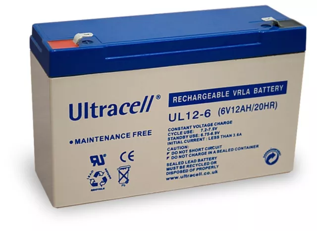 Ultracell UL12-6 Batteria al piombo 6V 12Ah ad alta corrente di scarica 180A
