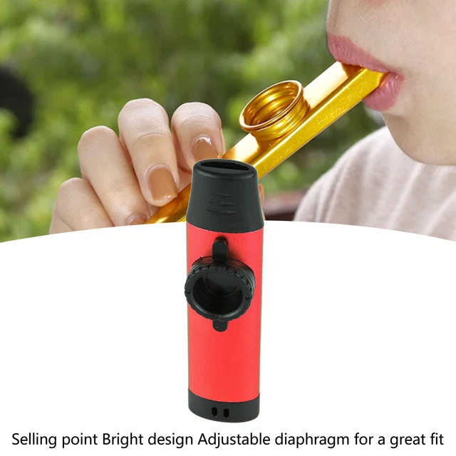 (Red)Kazoo Easy Play Kazoo Musical Instrument Long Lasting With 5Pcs Flute