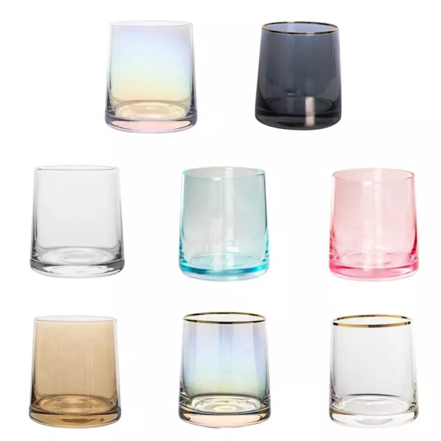 Rainbow Wine Glasses Colorful Stemless Wine Tumbler Water Cocktail Whiskey