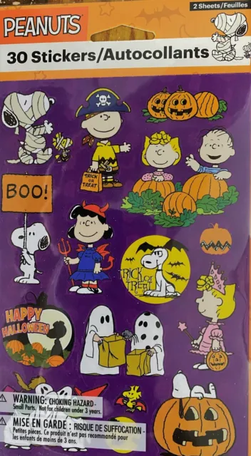 Peanuts Halloween Stickers New Sealed 2 sheets Free Ship