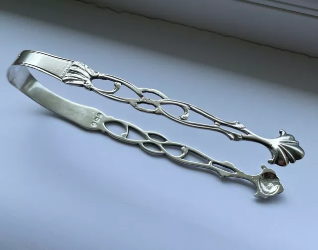 1794 LONDON - RARE CAST Solid Silver Sugar Tongs - P & A Bateman - 33.2g 2