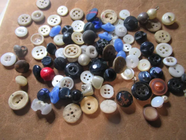 lot de boutons anciens mini toutes matieres XIX XX eme