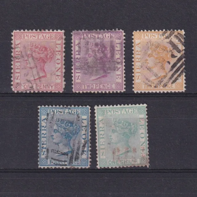 SIERRA LEONE 1876, SG# 17-22, CV £42, Wmk Crown CC, Perf 14, part set, Used