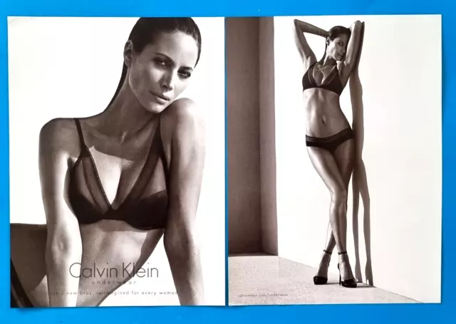 CALVIN KLEIN - Underwear  Bra Panty Christy Turlington Magazine Print AD -  D731