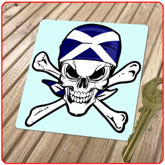 St Andrews SALTIRE BANDANA Scottish Skull & bones Sticker Hot Rod Bike