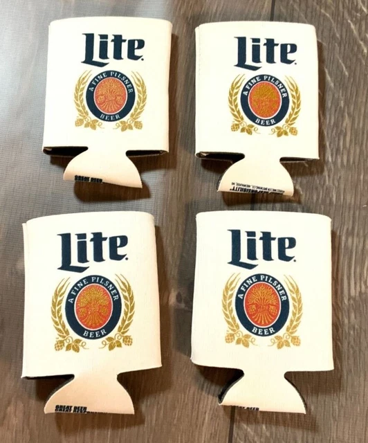 Lot of 4x Miller Lite Throwback Beer 12oz can coolers koozie coolie Coozie