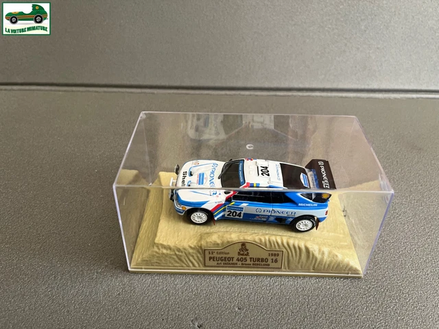 Voiture Miniature Peugeot 405 Turbo 16 Paris-Dakar Rallye Burago 1:24 - Jaune, Métal - Neuf En Boîte