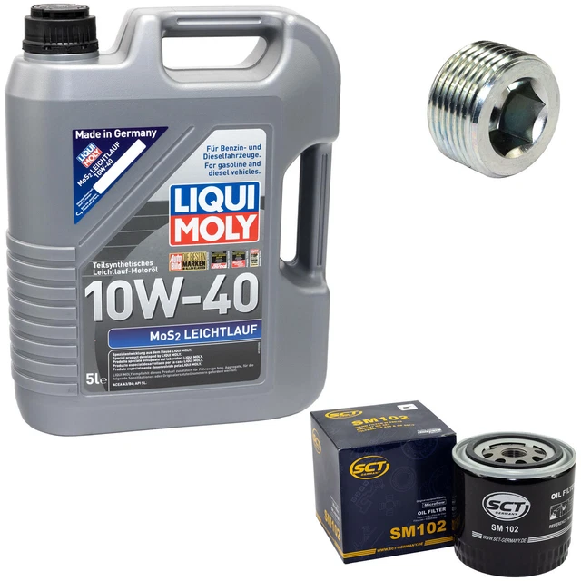 Motoröl Set 10W-40 5 Liter + Ölfilter SM 102 + schraube für Alfa Romeo Fiat Tipo