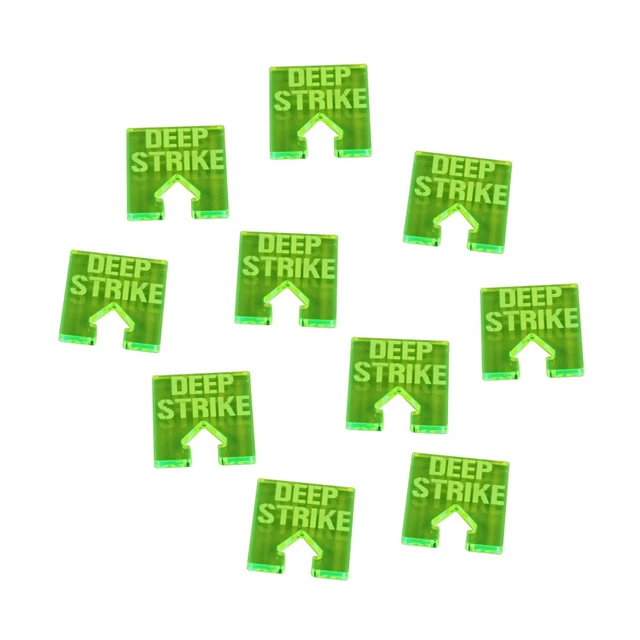 Litko Warhammer 40K WHv8 - Deep Strike Tokens, Fluorescent Green (10) New