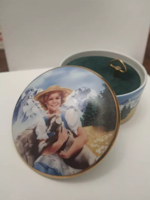 Vintage Danbury Mint Shirley Temple "Heidi" Porcelain Music Box gold Ltd Ed.