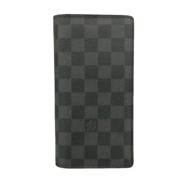 Louis Vuitton Damier Graphite Porte feiulle Brazza Long Wallet Purse/1Y0423