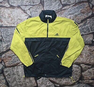 Adidas Vintage 90s Nylon Lightweight Hooded Windbreaker Rain Jacket Size XL