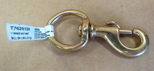 Campbell Chain T7625124 Bolt Snap 1" Swivel Eye Solid Bronze New
