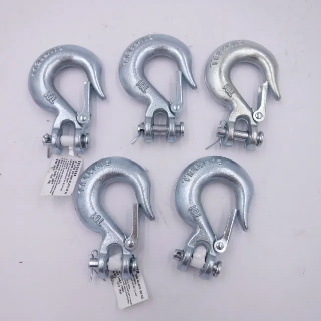 5 Pack Campbell 1/4" Clevis Slip Hook Grade 43 W/Latch T9700424