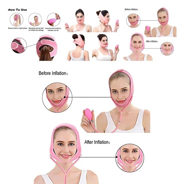 Cinturón de estiramiento facial elástico transpirable piel elástica amigable correa de doble mentón fácil