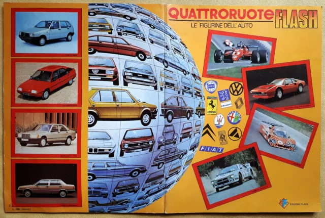 ALBUM QUATTRORUOTE FLASH figurine dell'auto 1983 Quasi Completo meno 47 figurine