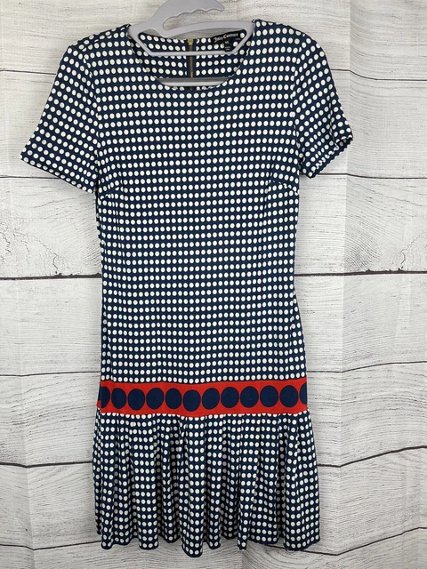 JUICY COUTURE 100% Silk Twilight Dot Pleated Dress Size XS
