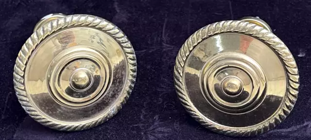 Pair of Solid Brass Medallion Curtain Tie Backs High End Decorator  YY626