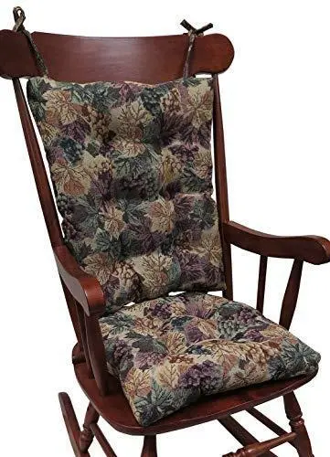 Klear Vu The Gripper Non-Slip Cabernet Tapestry Jumbo Rocking Chair Cushions