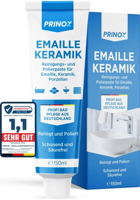 PRINOX® 150ml Reinigungs und Polierpaste für Emaille, Keramik, Porzellan, Gla...