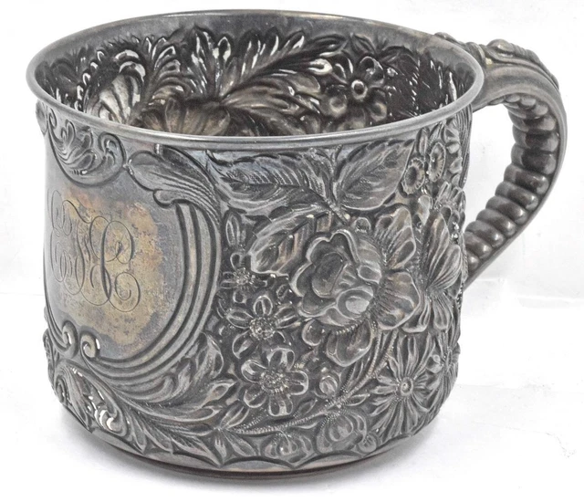 Antique Sterling Gorham Repousse Design large baby cup #6377 - 143.2 grams 4.6oz
