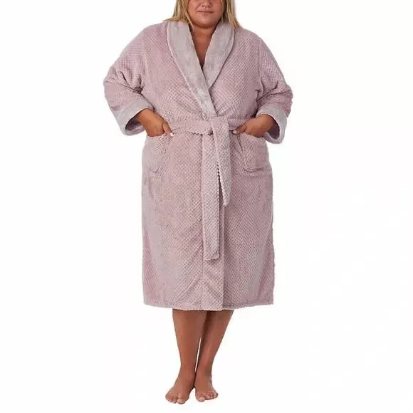 CAROLE HOCHMAN LADIES Plush Wrap Robe FANTASTIC QUALITY PINK 100