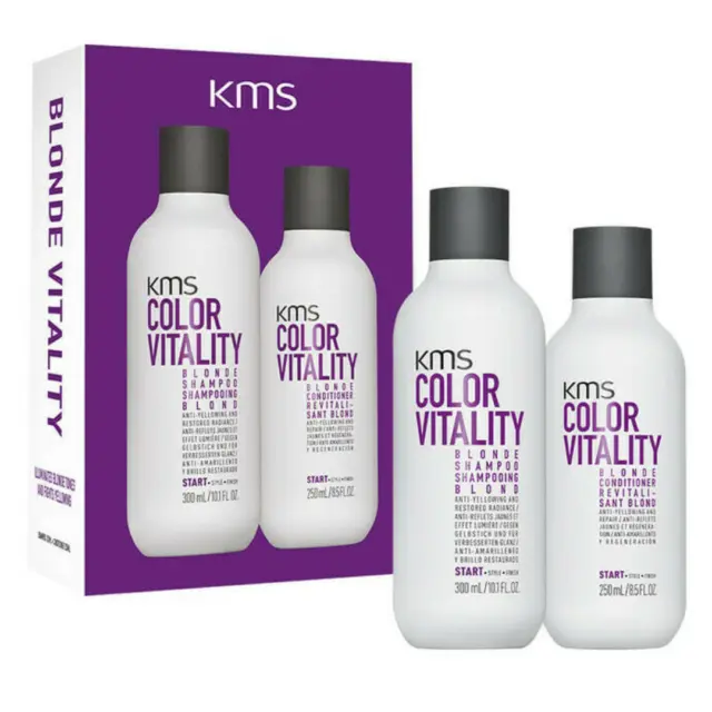 KMS Color Vitality Blonde Duo Pack Shampoo/Conditioner - fights yellowing -