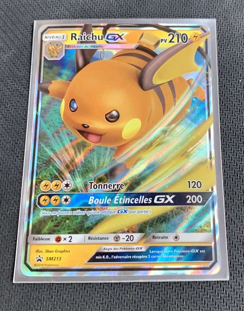 Carte Pokémon Raichu GX SM213 - Ultra Rare - FR -