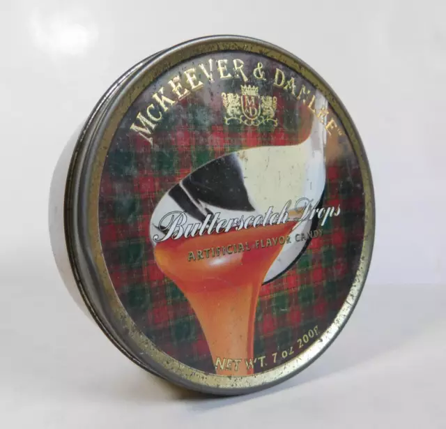 Vintage McKeever & Danlee Butterscotch Drops Tin Parklane Red Green Tartan