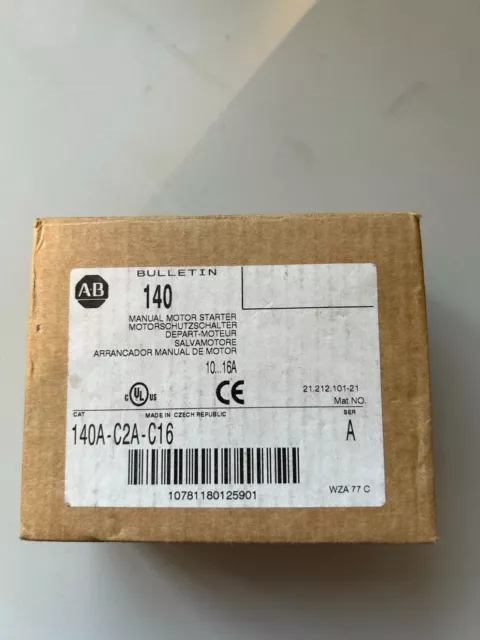 NUOVO Allen Bradley 140A-C2A-C16/A Bollettino 140 avviamento motore manuale