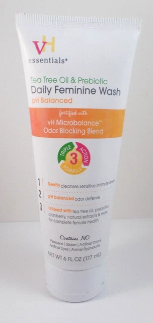 Aceite de árbol de té y prebiótico de triple acción para lavado femenino diario pH equilibrado - 6 fl oz