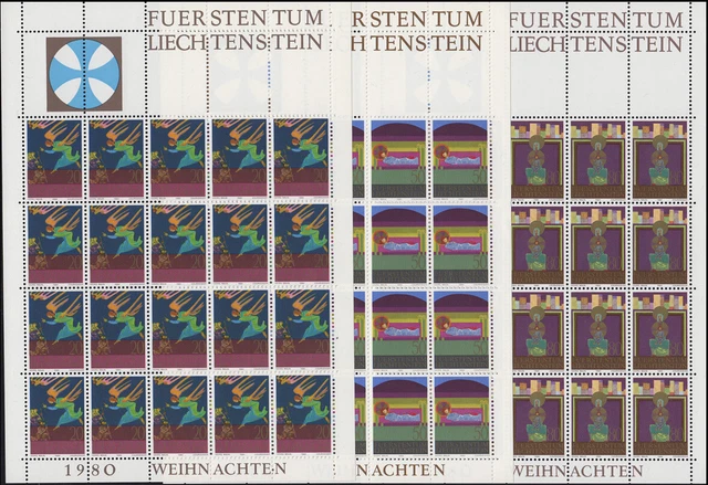 761-763 Christmas 1980, 3 Values, Small Sheet Set **
