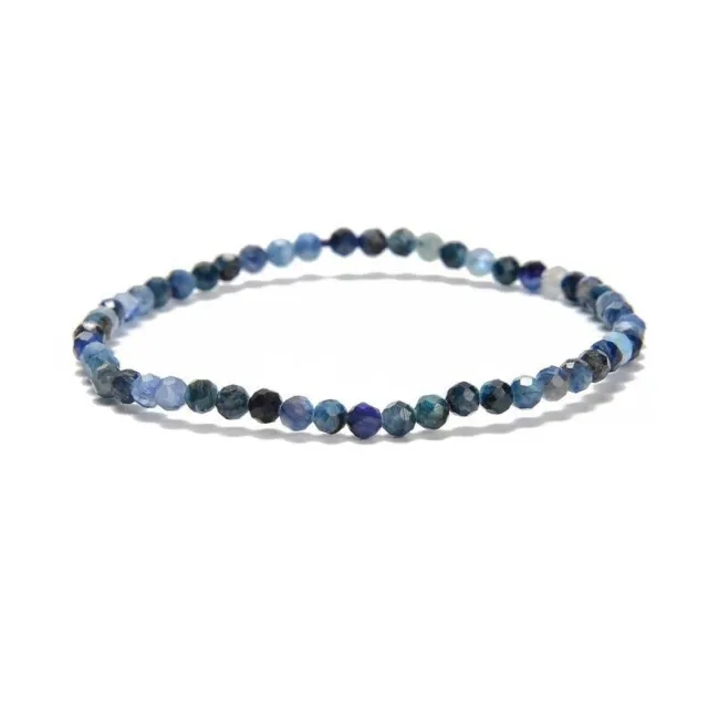 Bracelet extensible en Sodalite A +, petites perles rondes à facettes de 2...