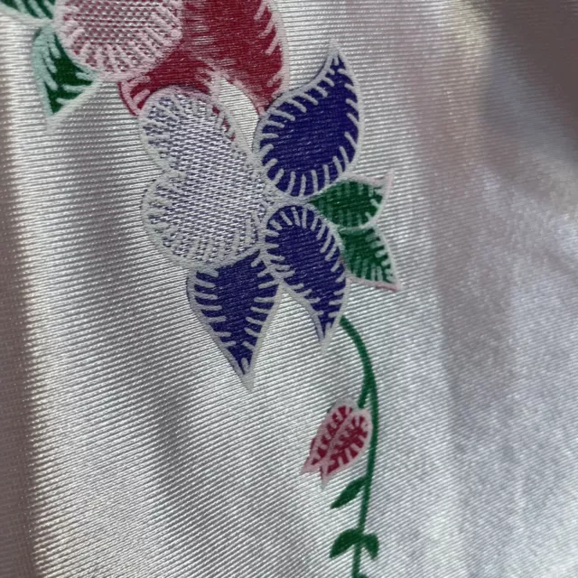 VTG L PINK Satin Long Sleepshirt Made in USA Floral Design $28.87 ...