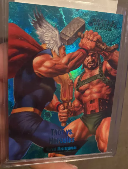 2016 Ud Marvel Masterpieces Hercules vs Thor Battle Spectra Gems #35/99 Pmg Rare