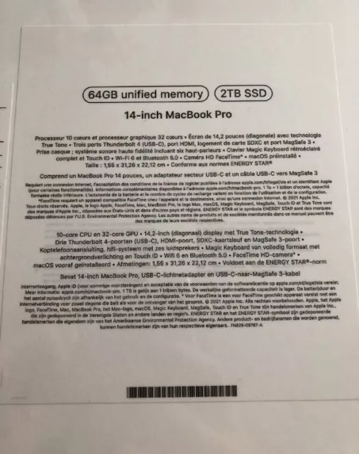 [NEUF/NEW/NEU/NUEVO] Apple MACBOOK Pro 14' M1 Max 64Go RAM 2To SSD Grey 2